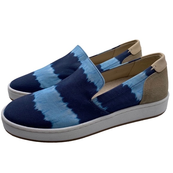 Lucky Brand Shoes - Lucky Brand Slip On Shoe Hadie Blue Tie Dye Canvas Leather Casual Size 9.5